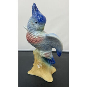 Vintage Royal Copley Blue Cockatoo/Bird/Parrot 8" FS Benefits Charity